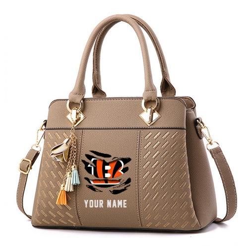 LIMITED EDITION - NEW CUSTOMIZED NFL16 CCB CINCINNATI BENGALS HANDBAG IN MULTIPLE COLORS