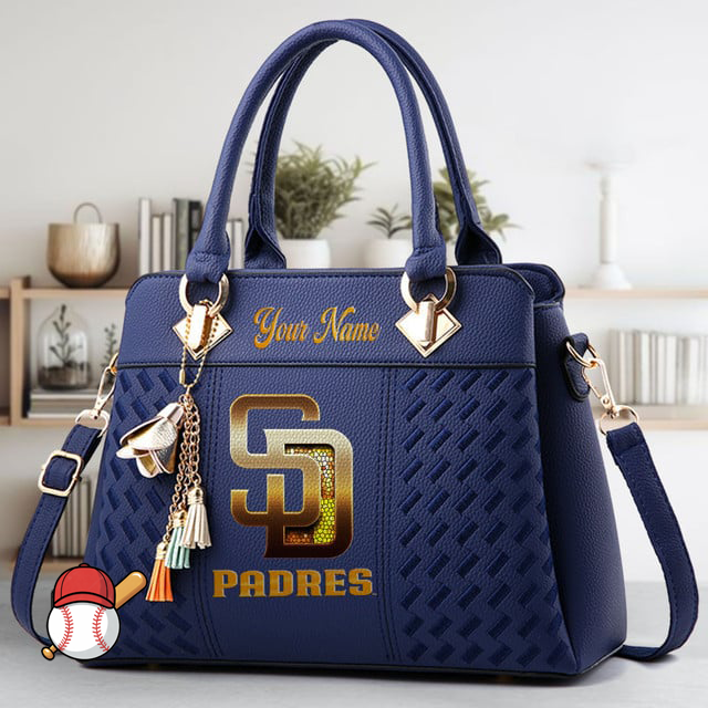 LIMITED EDITION - NEW CUSTOMIZED MLB18 SDP SAN DIEGO PADRES ZIP HANDBAG MULTICOLOR