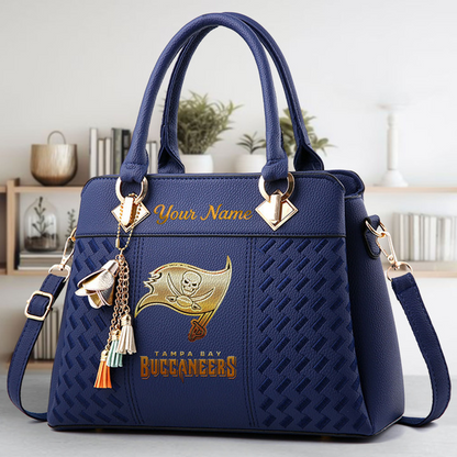 LIMITED EDITION - NEW CUSTOMIZED NFL10 TBB TAMPA BAY BUCCANEERS LUXURY HANDBAG IN MULTIPLE COLORS