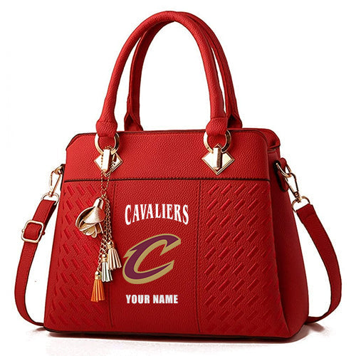 LIMITED EDITION - NEW CUSTOMIZED NBA02 CCA CLEVELAND CAVALIERS ZIP HANDBAG MULTICOLOR