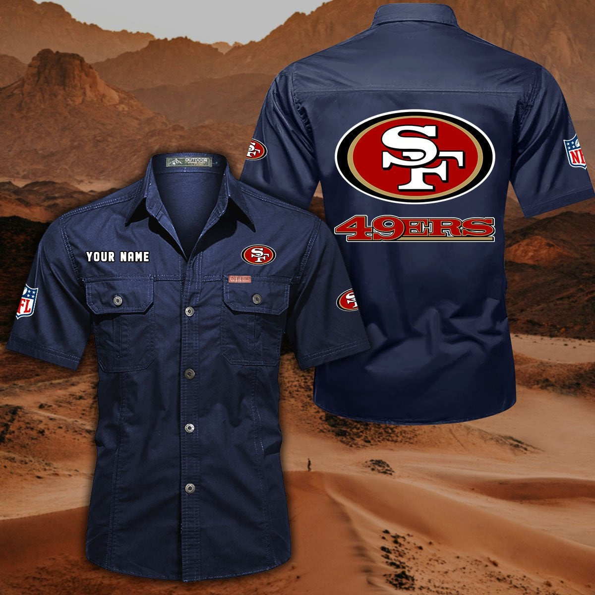 SPECIAL EDITION - NEW CUSTOMIZED NFL11 SF49 SAN FRANCISCO 49ERS MUTICOLOR MEN'S CARGO SHIRT