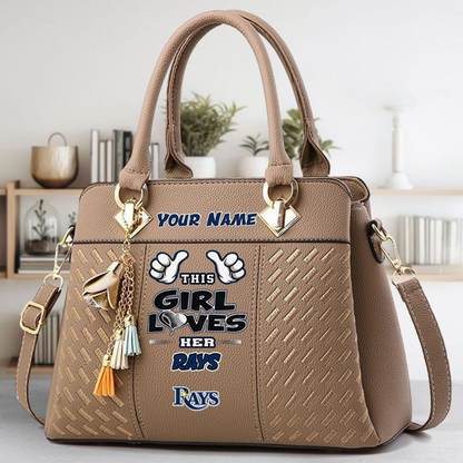 LIMITED EDITION - NEW CUSTOMIZED MLB21 TBR TAMPA BAY RAYS ZIP HANDBAG MULTICOLOR