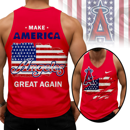 LIMITED EDITION - NEW CUSTOMIZED MLB27 LAA LOS ANGELES ANGELS UNISEX TANK TOP