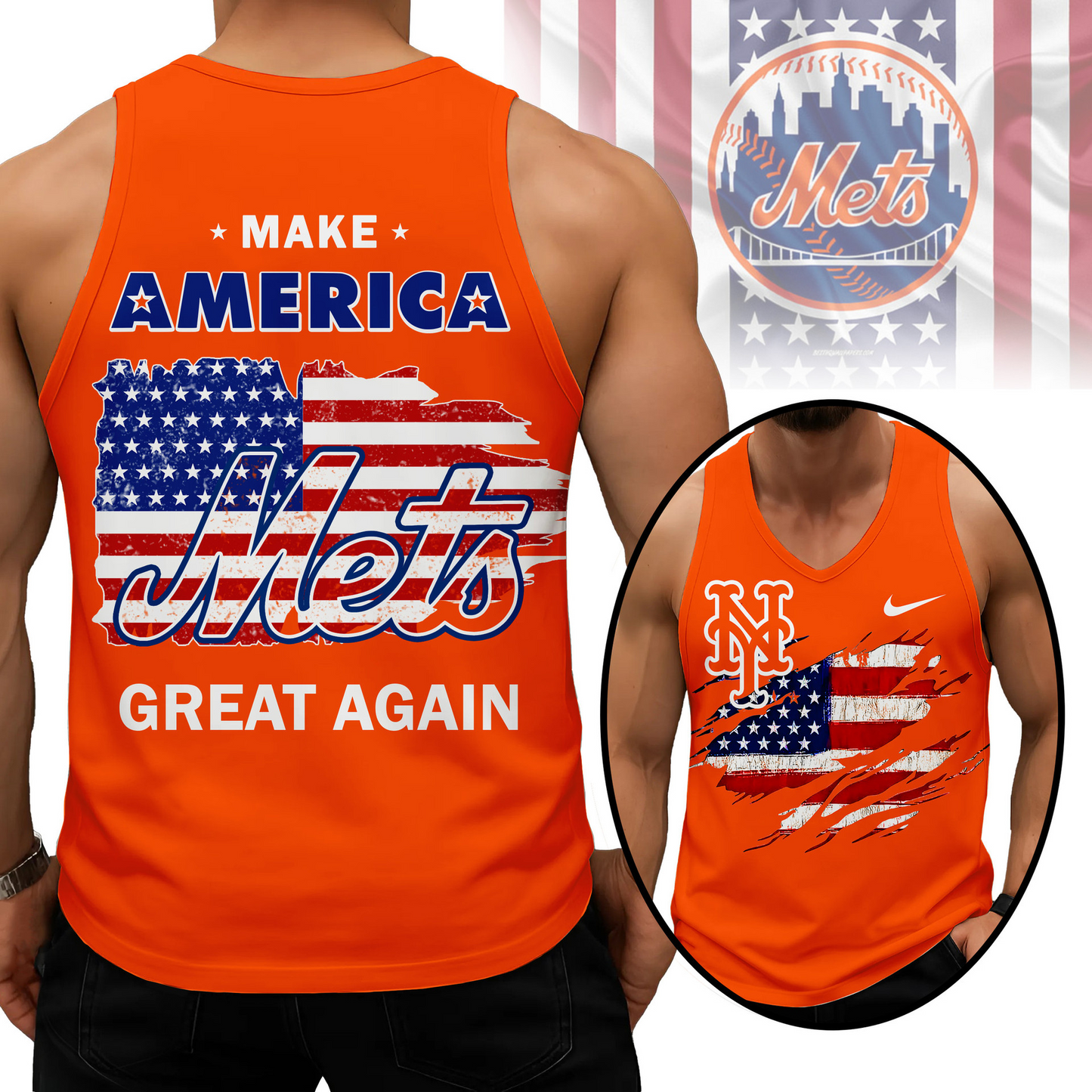 LIMITED EDITION - NEW CUSTOMIZED MLB17 NYM NEW YORK METS UNISEX TANK TOP