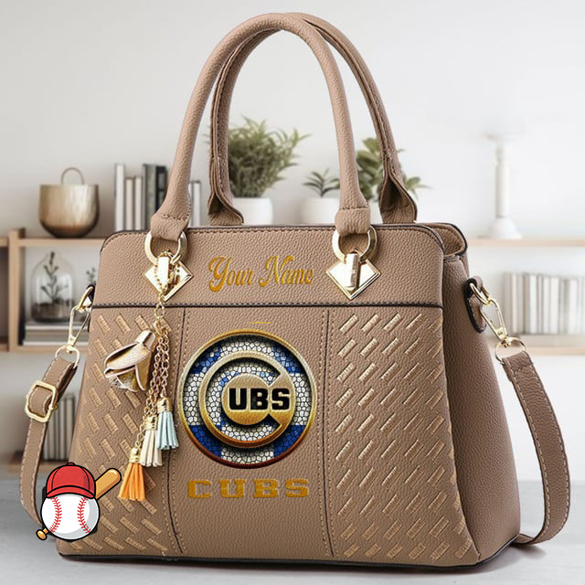 LIMITED EDITION - NEW CUSTOMIZED MLB04 CCS CHICAGO CUBS ZIP HANDBAG MULTICOLOR