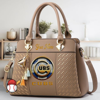 LIMITED EDITION - NEW CUSTOMIZED MLB04 CCS CHICAGO CUBS ZIP HANDBAG MULTICOLOR