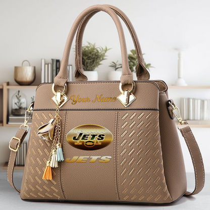 LIMITED EDITION - NEW CUSTOMIZED NFL25 NYJ NEW YORK JETS LUXURY HANDBAG IN MULTIPLE COLORS