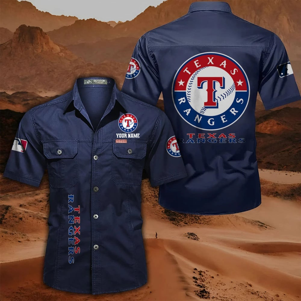 LIMITED EDITION - NEW CUSTOMIZED MLB08 TRS TEXAS RANGERS MEN'S CARGO SHIRT