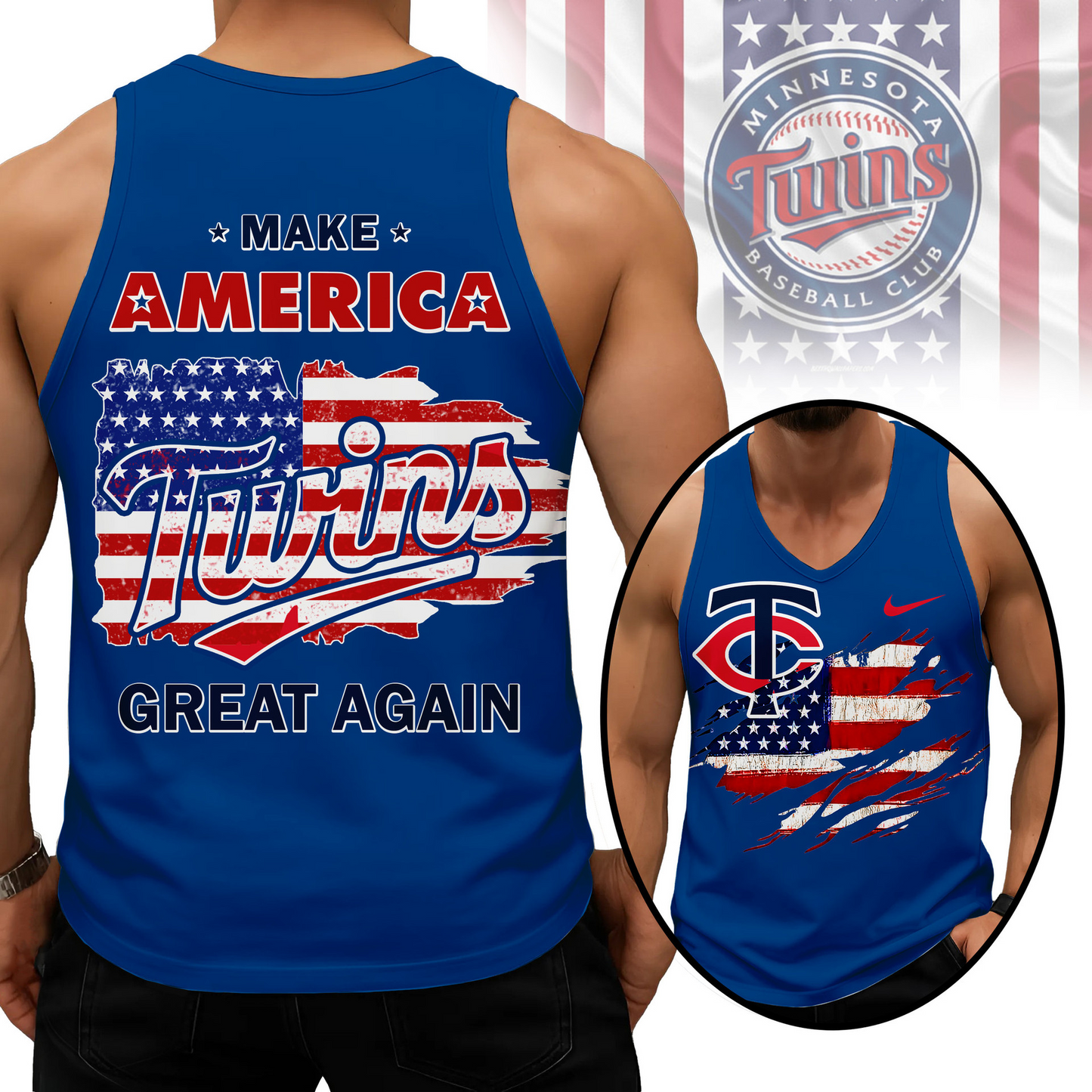 LIMITED EDITION - NEW CUSTOMIZED MLB22 MTS MINNESOTA TWINS UNISEX TANK TOP