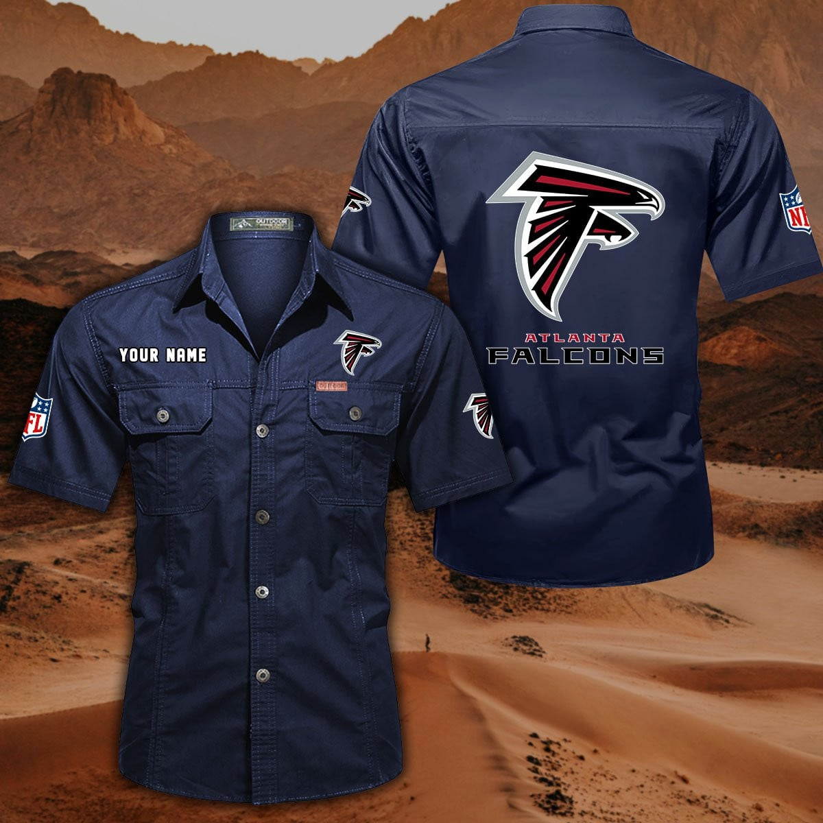 SPECIAL EDITION - NEW CUSTOMIZED NFL18 ATF ATLANTA FALCONS MUTICOLOR MEN'S CARGO SHIRT