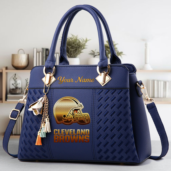 LIMITED EDITION - NEW CUSTOMIZED NFL29 CLB CLEVELAND BROWNS LUXURY HANDBAG IN MULTIPLE COLORS