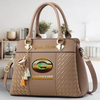 LIMITED EDITION - NEW CUSTOMIZED NFL08 GBP GREEN BAY PACKERS LUXURY HANDBAG IN MULTIPLE COLORS