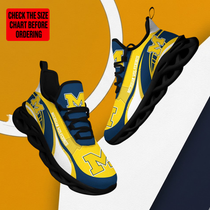 LIMITED EDITION - NEW CUSTOMIZED NCAA FBS03 MIW MICHIGAN WOLVERINES CLUNKY SNEAKERS
