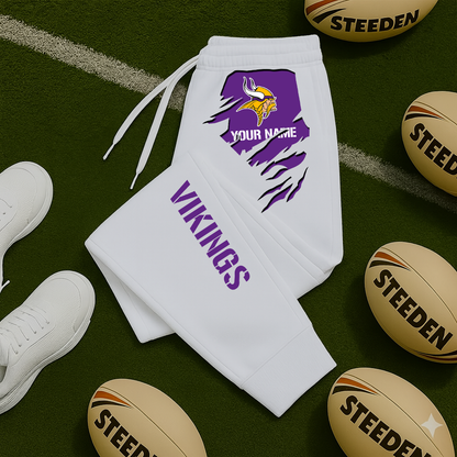 LIMITED EDITION - NEW PERSONALIZED NFL05 MVK MINNESOTA VIKINGS JOGGERS