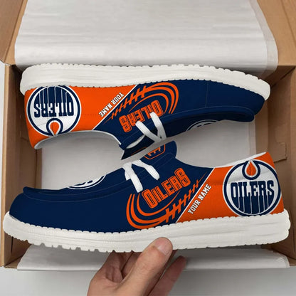 [SUPER SALE] NEW CUSTOMIZED NHL03 EMO EDMONTON OILERS PREMIUM LOAFER SHOES