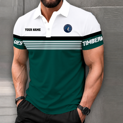 LIMITED EDITION - NEW CUSTOMIZED NBA05 MTW MINNESOTA TIMBERWOLVES POLO SHIRT
