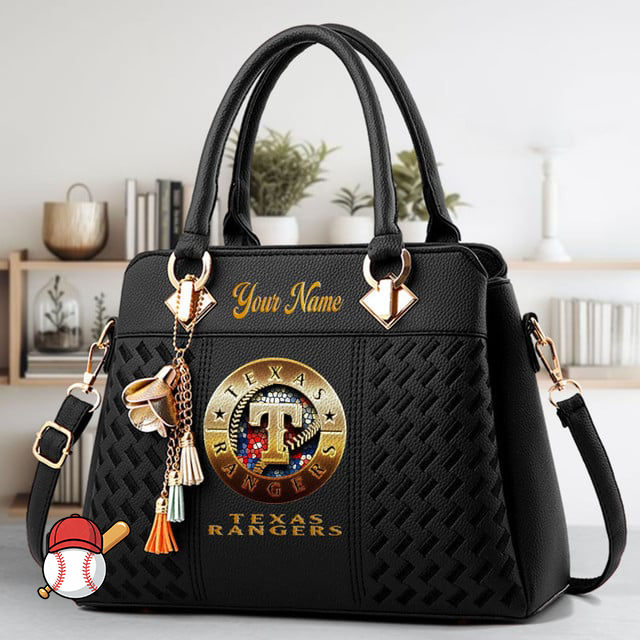 LIMITED EDITION - NEW CUSTOMIZED MLB08 TRS TEXAS RANGERS ZIP HANDBAG MULTICOLOR