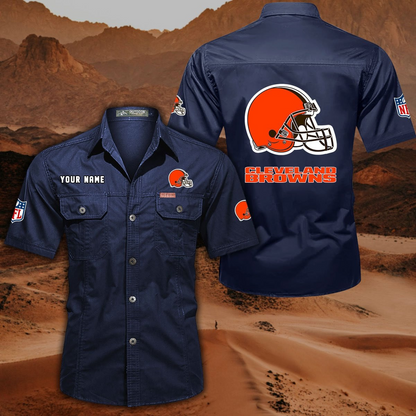 SPECIAL EDITION - NEW CUSTOMIZED NFL29 CLB CLEVELAND BROWNS MUTICOLOR MEN'S CARGO SHIRT