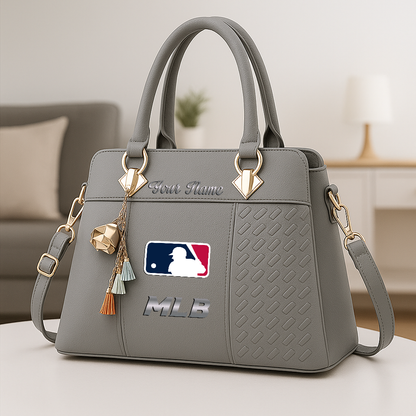LIMITED EDITION - NEW CUSTOMIZED MLB31 MAJOR LEAGUE BASEBALL ZIP HANDBAG MULTICOLOR
