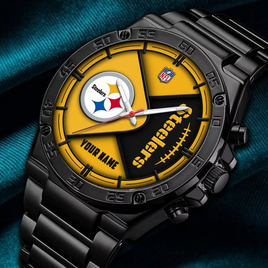 LIMITED EDITION - NEW CUSTOMIZED NFL14 PSB PITTSBURGH STEELERS LUXURY STAINLESS STEEL WATCH