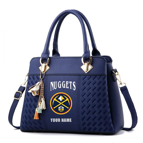 LIMITED EDITION - NEW CUSTOMIZED NBA08 DNU DENVER NUGGETS ZIP HANDBAG MULTICOLOR