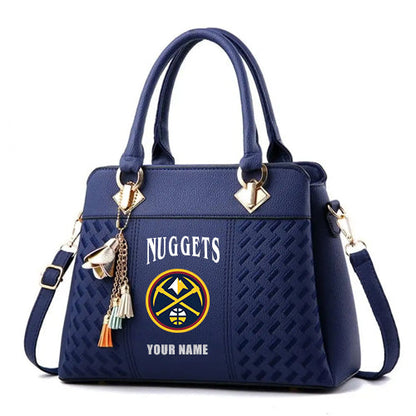 LIMITED EDITION - NEW CUSTOMIZED NBA08 DNU DENVER NUGGETS ZIP HANDBAG MULTICOLOR