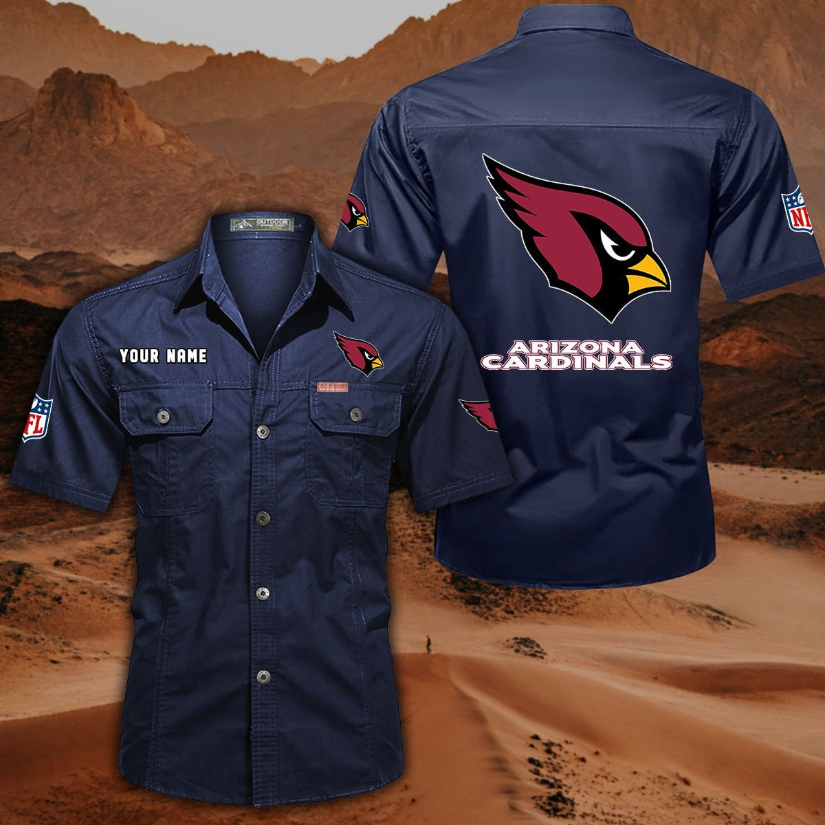 SPECIAL EDITION - NEW CUSTOMIZED NFL20 ARC ARIZONA CARDINALS MUTICOLOR MEN'S CARGO SHIRT