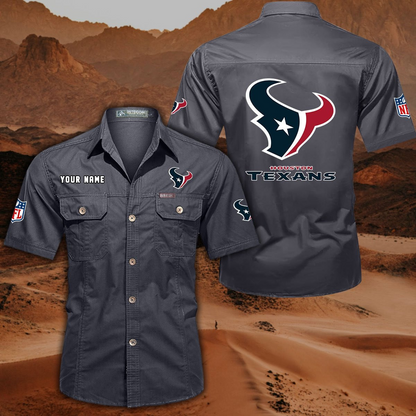SPECIAL EDITION - NEW CUSTOMIZED NFL15 HTT HOUSTON TEXANS MUTICOLOR MEN'S CARGO SHIRT