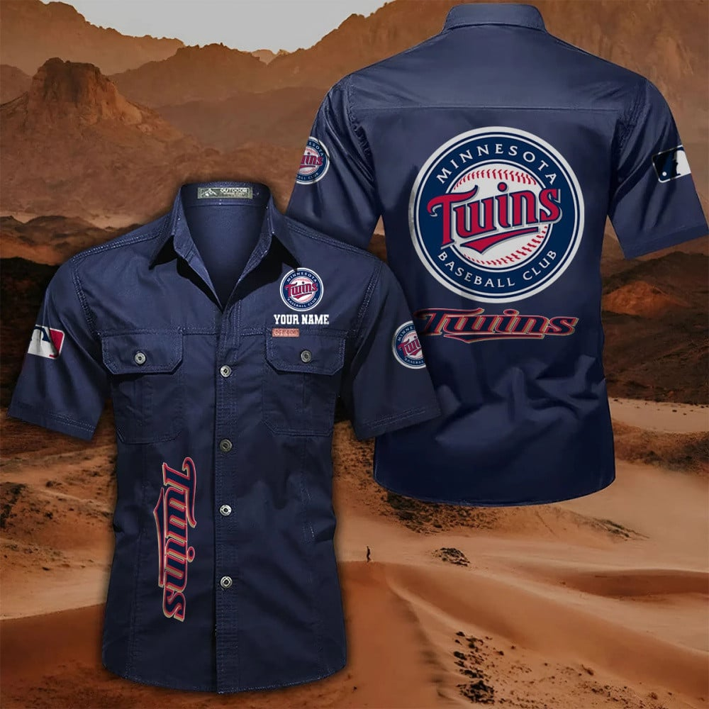 LIMITED EDITION - NEW CUSTOMIZED MLB22 MTS MINNESOTA TWINS MEN'S CARGO SHIRT