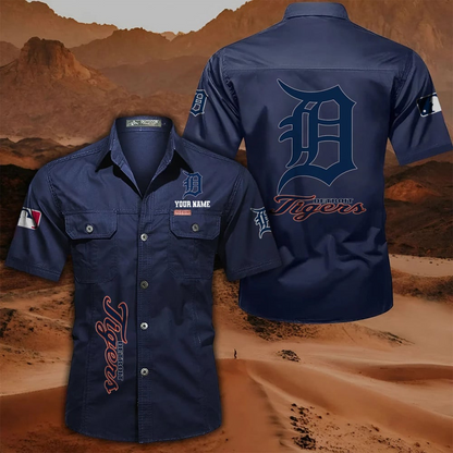 LIMITED EDITION - NEW CUSTOMIZED MLB16 DTS DETROIT TIGERS MEN'S CARGO SHIRT