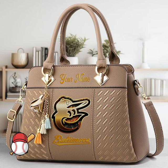 LIMITED EDITION - NEW CUSTOMIZED MLB25 BOS BALTIMORE ORIOLES ZIP HANDBAG MULTICOLOR
