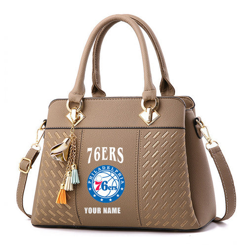 LIMITED EDITION - NEW CUSTOMIZED NBA26 P76 PHILADELPHIA 76ERS ZIP HANDBAG MULTICOLOR
