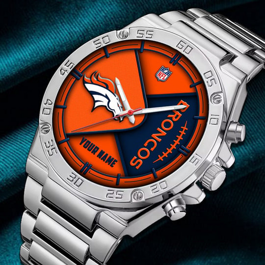 LIMITED EDITION - NEW CUSTOMIZED NFL13 DVB DENVER BRONCOS LUXURY STAINLESS STEEL WATCH