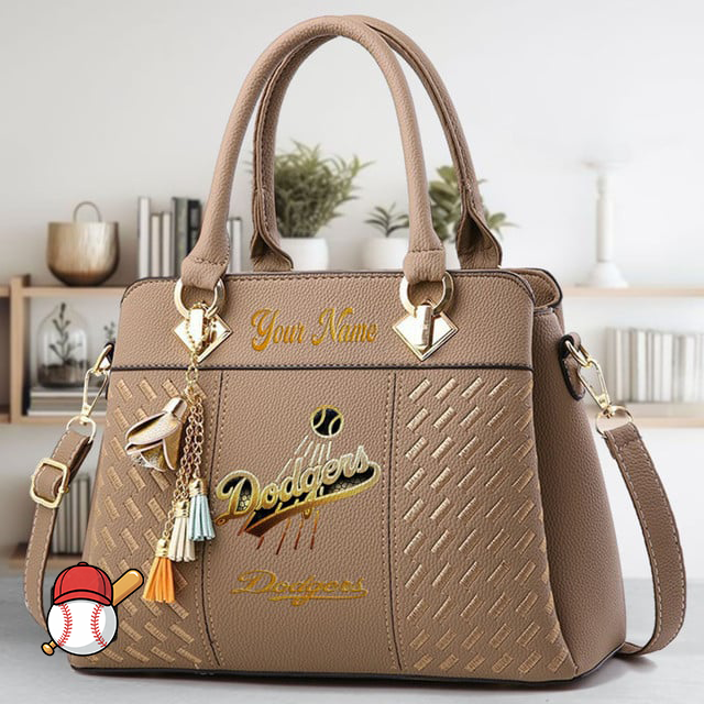 LIMITED EDITION - NEW CUSTOMIZED MLB02 LAD LOS ANGELES DODGERS ZIP HANDBAG MULTICOLOR