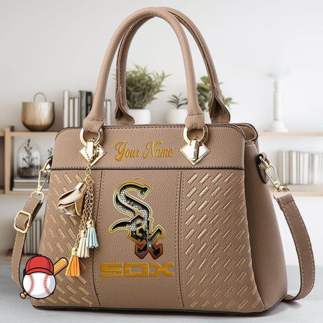 LIMITED EDITION - NEW CUSTOMIZED MLB26 CWS CHICAGO WHITE SOX ZIP HANDBAG MULTICOLOR