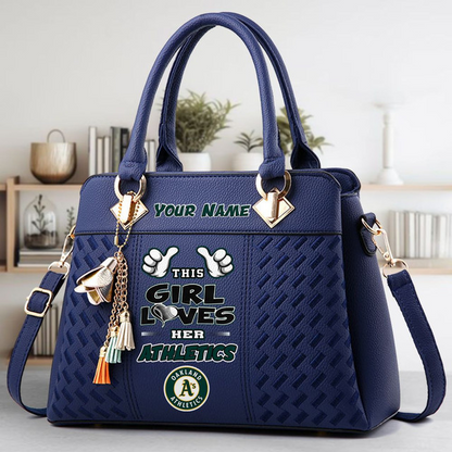 LIMITED EDITION - NEW CUSTOMIZED MLB23 OAS OAKLAND ATHLETICS ZIP HANDBAG MULTICOLOR
