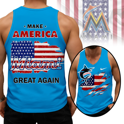 LIMITED EDITION - NEW CUSTOMIZED MLB20 MMS MIAMI MARLINS UNISEX TANK TOP