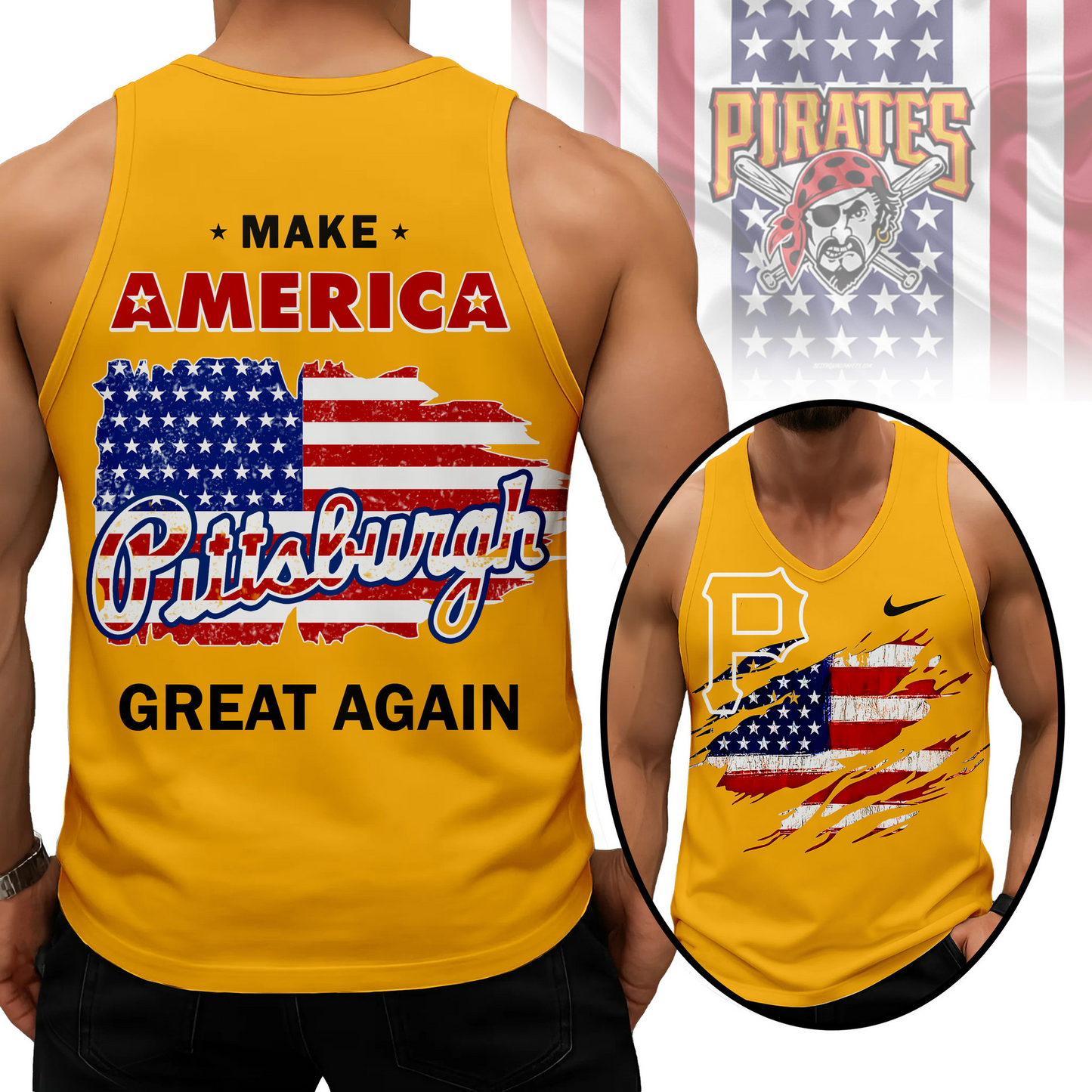 LIMITED EDITION - NEW CUSTOMIZED MLB29 PHP PITTSBURGH PIRATES UNISEX TANK TOP