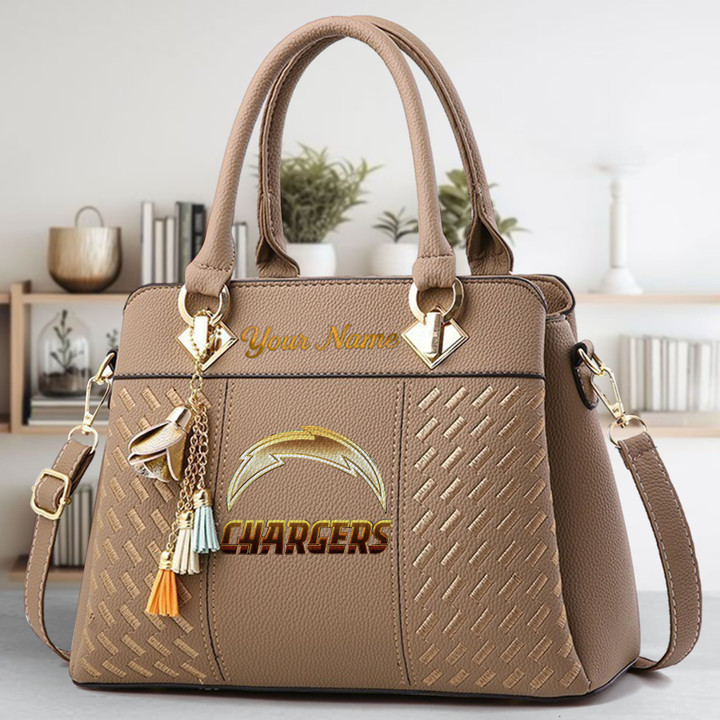 LIMITED EDITION - NEW CUSTOMIZED NFL09 LAC LOS ANGELES CHARGERS LUXURY HANDBAG IN MULTIPLE COLORS