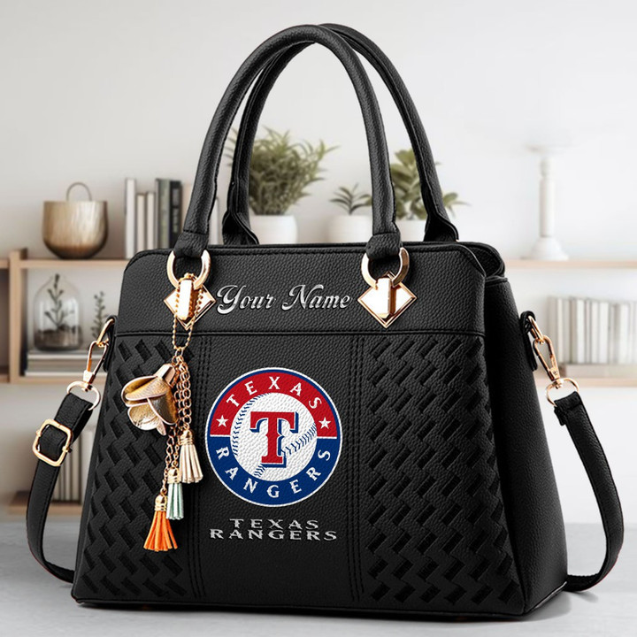 LIMITED EDITION - NEW CUSTOMIZED MLB08 TRS TEXAS RANGERS ZIP HANDBAG MULTICOLOR