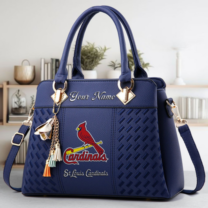 LIMITED EDITION - NEW CUSTOMIZED MLB24 SLC ST. LOUIS CARDINALS ZIP HANDBAG MULTICOLOR