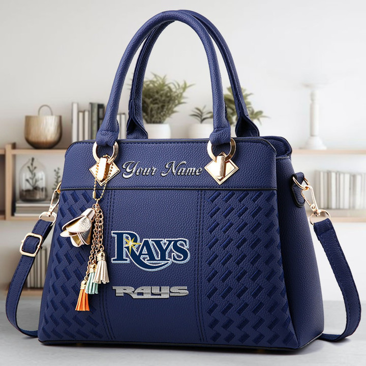 LIMITED EDITION - NEW CUSTOMIZED MLB21 TBR TAMPA BAY RAYS ZIP HANDBAG MULTICOLOR