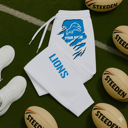 LIMITED EDITION - NEW PERSONALIZED NFL04 DTL DETROIT LIONS JOGGERS