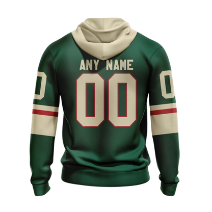 LIMITED EDITION - NEW CUSTOMIZED NHL13 MNW MINNESOTA WILD COMBO HOODIE & LONGPANTS