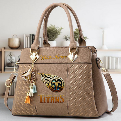 LIMITED EDITION - NEW CUSTOMIZED NFL31 TST TENNESSEE TITANS LUXURY HANDBAG IN MULTIPLE COLORS