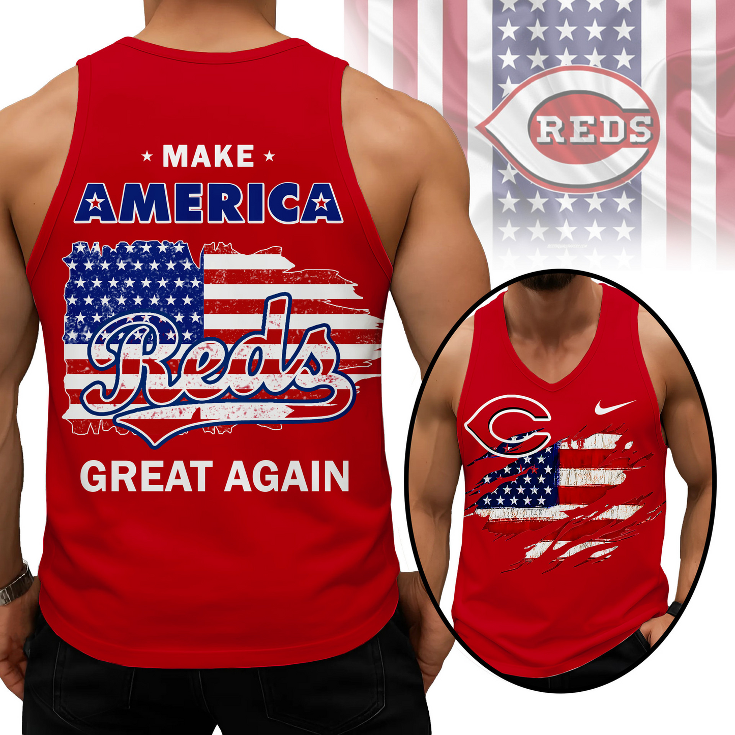 LIMITED EDITION - NEW CUSTOMIZED MLB05 CRS CINCINNATI REDS UNISEX TANK TOP