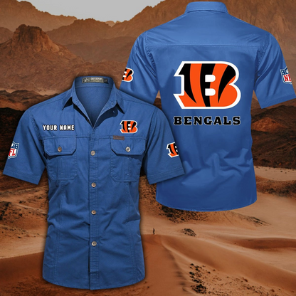 SPECIAL EDITION - NEW CUSTOMIZED NFL16 CCB CINCINNATI BENGALS MUTICOLOR MEN'S CARGO SHIRT