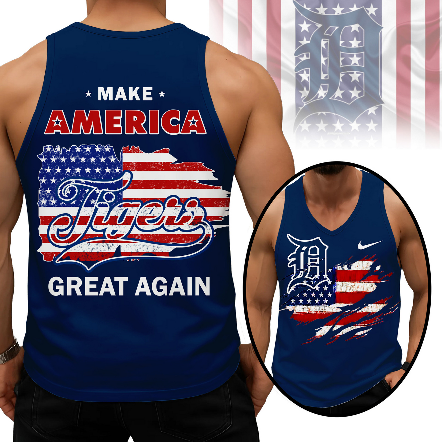 LIMITED EDITION - NEW CUSTOMIZED MLB16 DTS DETROIT TIGERS UNISEX TANK TOP
