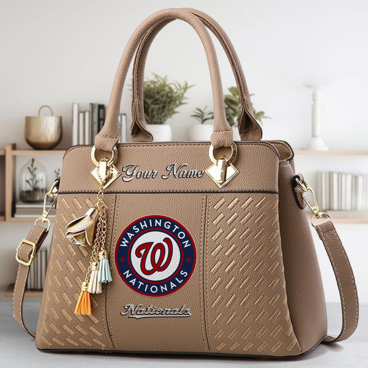 LIMITED EDITION - NEW CUSTOMIZED MLB28 WNS WASHINGTON NATIONALS ZIP HANDBAG MULTICOLOR