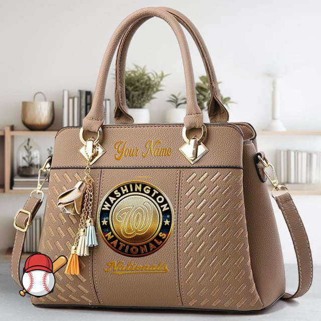 LIMITED EDITION - NEW CUSTOMIZED MLB28 WNS WASHINGTON NATIONALS ZIP HANDBAG MULTICOLOR